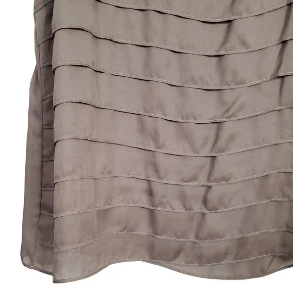 Ann Taylor LOFT NWT Size XL Tank Silky Shell Layer Ruffled Metallic Thread Lined - Picture 4 of 5